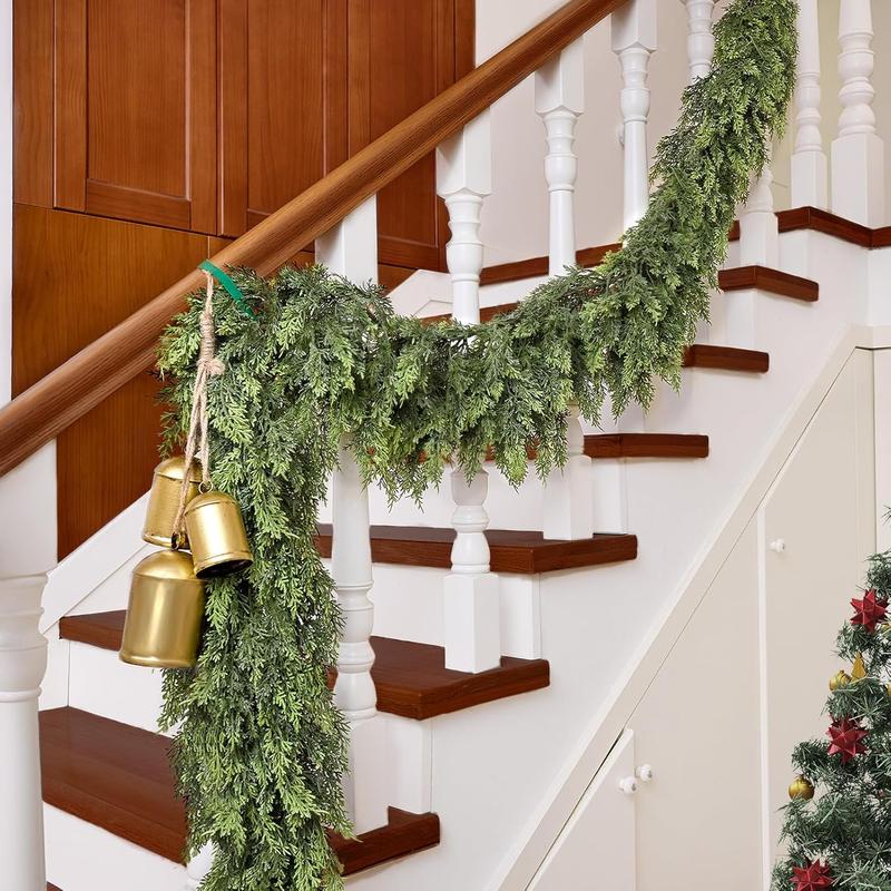 9FT Artificial Cedar Christmas Garland – Soft, Thick & Natural Green