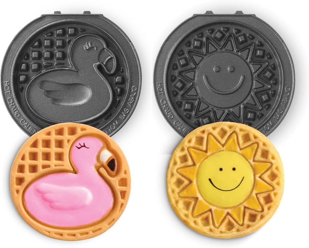 DASH Multimaker Mini System Two 4” Nonstick Removable Waffle Plates Set (Snowman & Tree) - 2Pc Plate Pack for Waffle Iron & Griddle, Compatible with Dash MultiMaker Mini System, Nonstick Surface