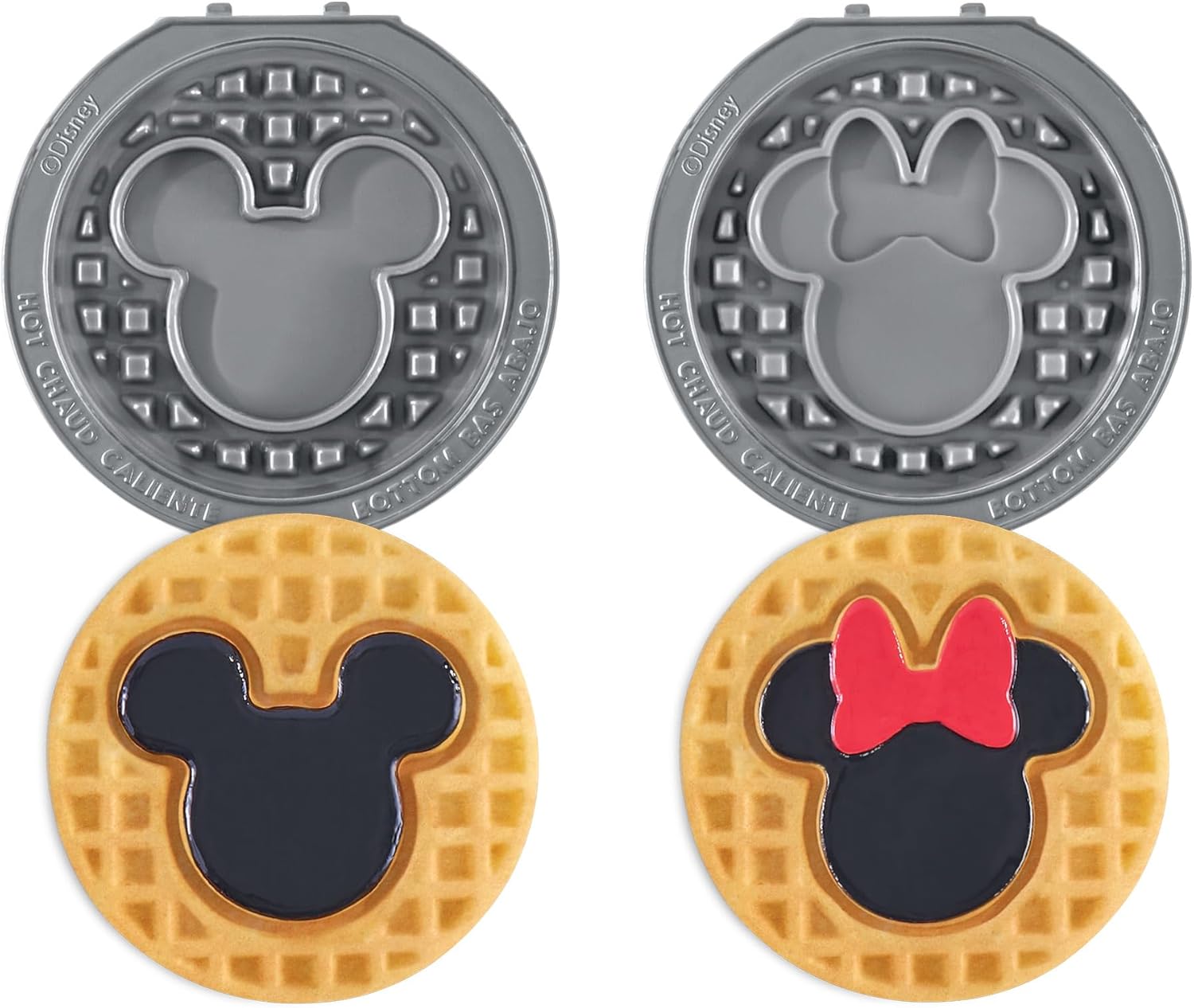 DASH Multimaker Mini System Two 4” Nonstick Removable Waffle Plates Set (Snowman & Tree) - 2Pc Plate Pack for Waffle Iron & Griddle, Compatible with Dash MultiMaker Mini System, Nonstick Surface