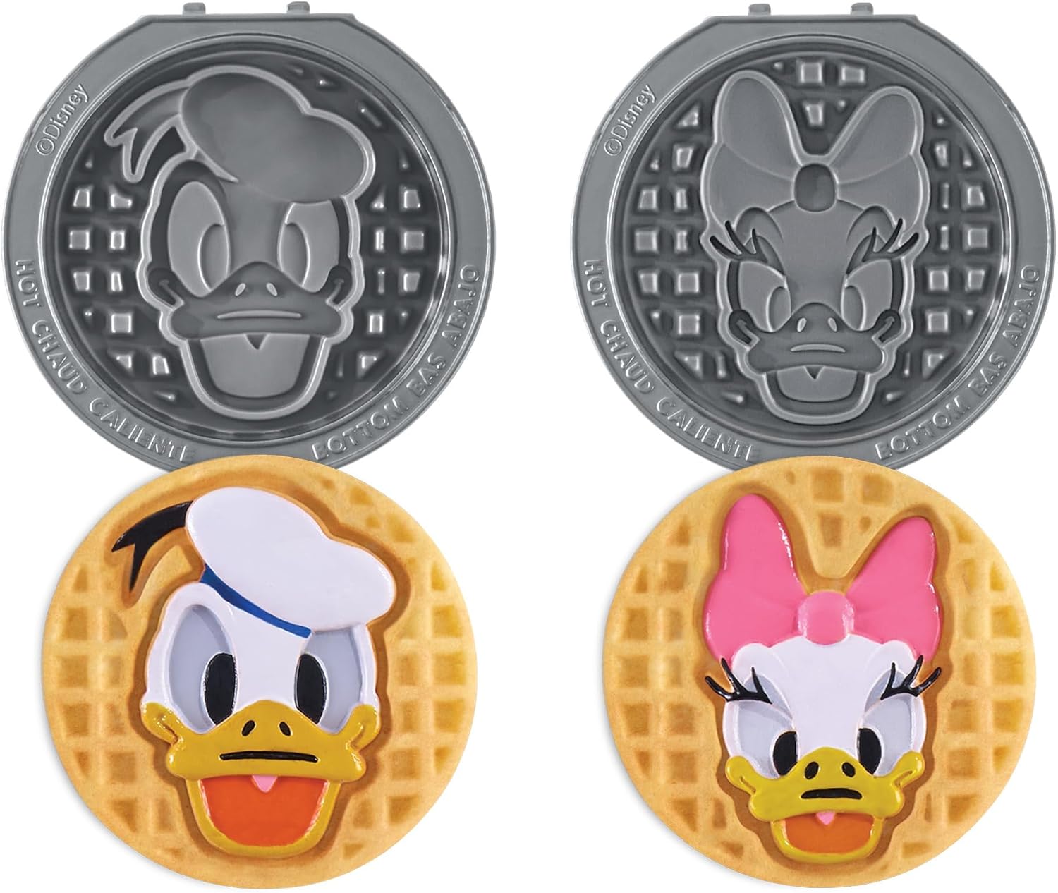 DASH Multimaker Mini System Two 4” Nonstick Removable Waffle Plates Set (Snowman & Tree) - 2Pc Plate Pack for Waffle Iron & Griddle, Compatible with Dash MultiMaker Mini System, Nonstick Surface
