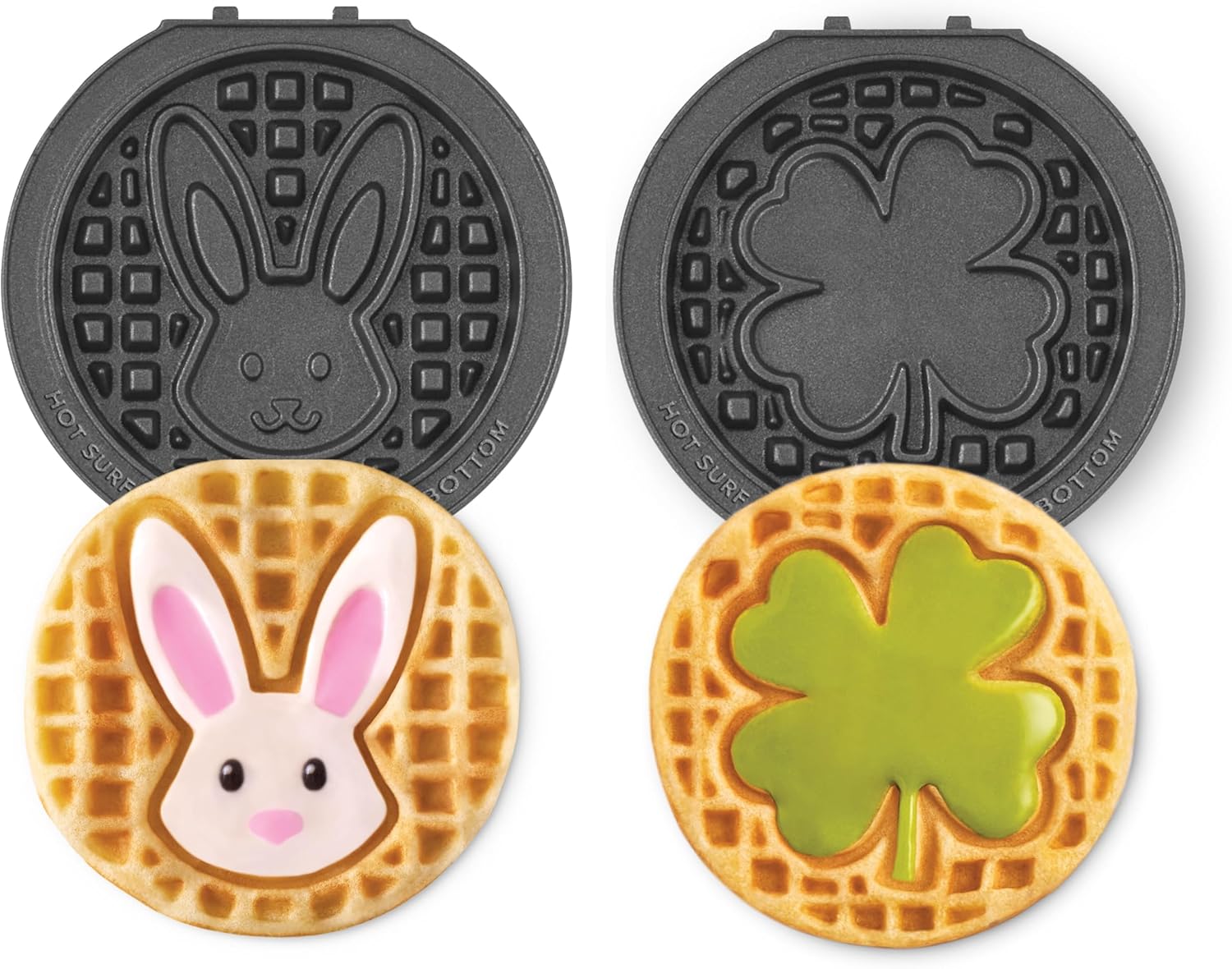 DASH Multimaker Mini System Two 4” Nonstick Removable Waffle Plates Set (Snowman & Tree) - 2Pc Plate Pack for Waffle Iron & Griddle, Compatible with Dash MultiMaker Mini System, Nonstick Surface