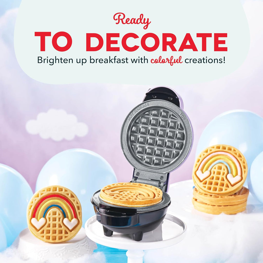 DASH Multimaker Mini System Two 4” Nonstick Removable Waffle Plates Set (Snowman & Tree) - 2Pc Plate Pack for Waffle Iron & Griddle, Compatible with Dash MultiMaker Mini System, Nonstick Surface