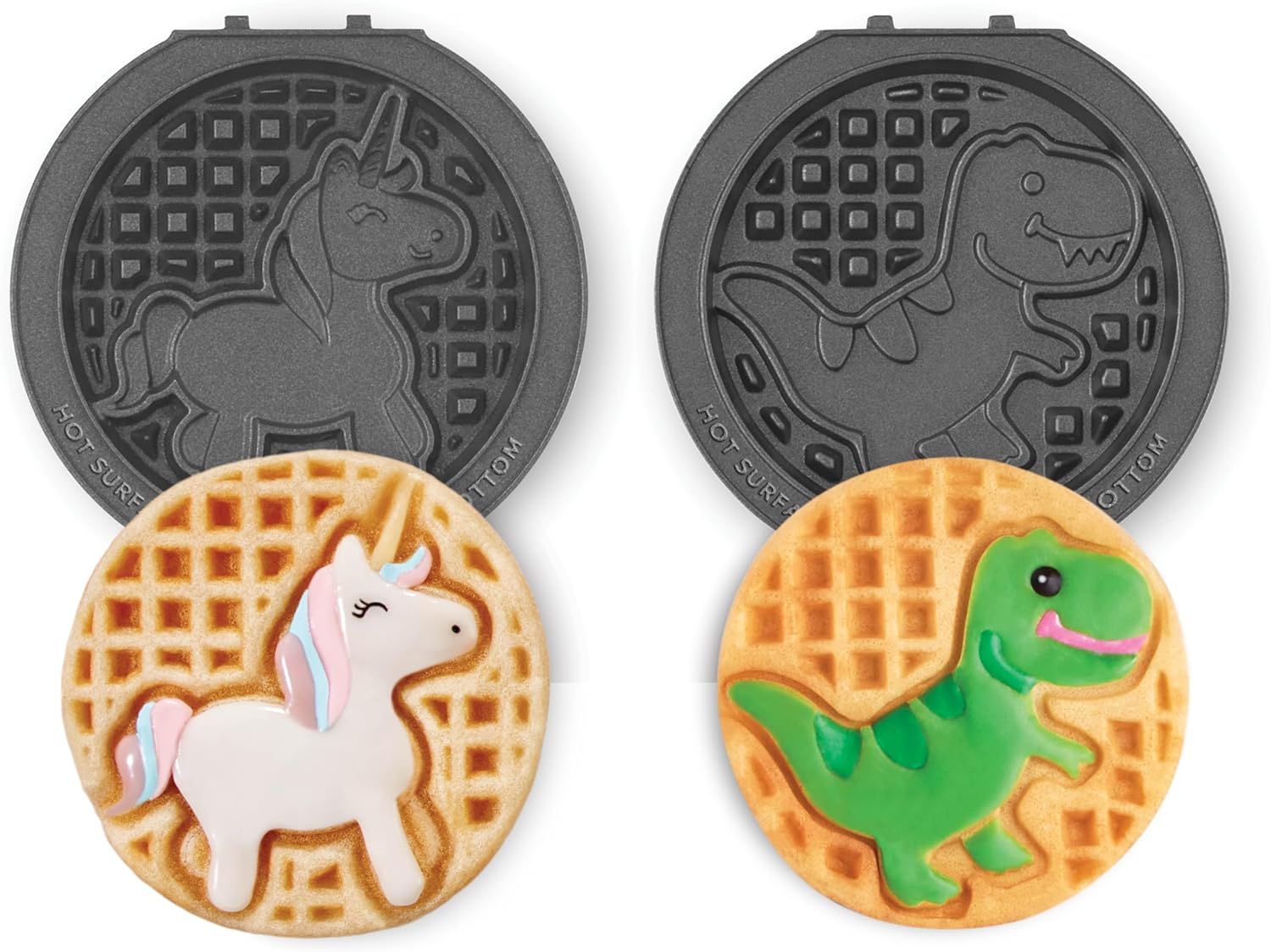 DASH Multimaker Mini System Two 4” Nonstick Removable Waffle Plates Set (Snowman & Tree) - 2Pc Plate Pack for Waffle Iron & Griddle, Compatible with Dash MultiMaker Mini System, Nonstick Surface