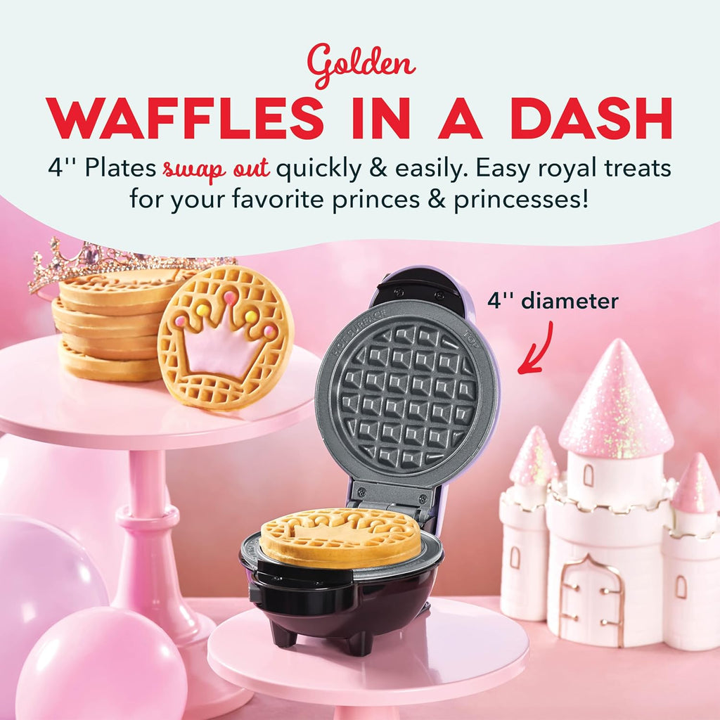 DASH Multimaker Mini System Two 4” Nonstick Removable Waffle Plates Set (Snowman & Tree) - 2Pc Plate Pack for Waffle Iron & Griddle, Compatible with Dash MultiMaker Mini System, Nonstick Surface