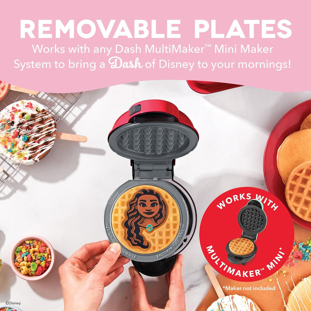 DASH Multimaker Mini System Two 4” Nonstick Removable Waffle Plates Set (Snowman & Tree) - 2Pc Plate Pack for Waffle Iron & Griddle, Compatible with Dash MultiMaker Mini System, Nonstick Surface