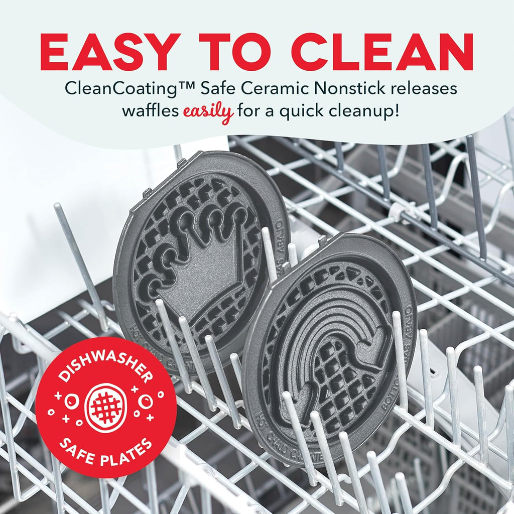 DASH Multimaker Mini System Two 4” Nonstick Removable Waffle Plates Set (Snowman & Tree) - 2Pc Plate Pack for Waffle Iron & Griddle, Compatible with Dash MultiMaker Mini System, Nonstick Surface
