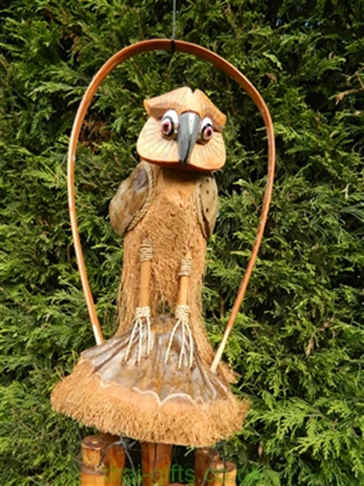 Hand Carved Bamboo Windchimes In Assorted Designs